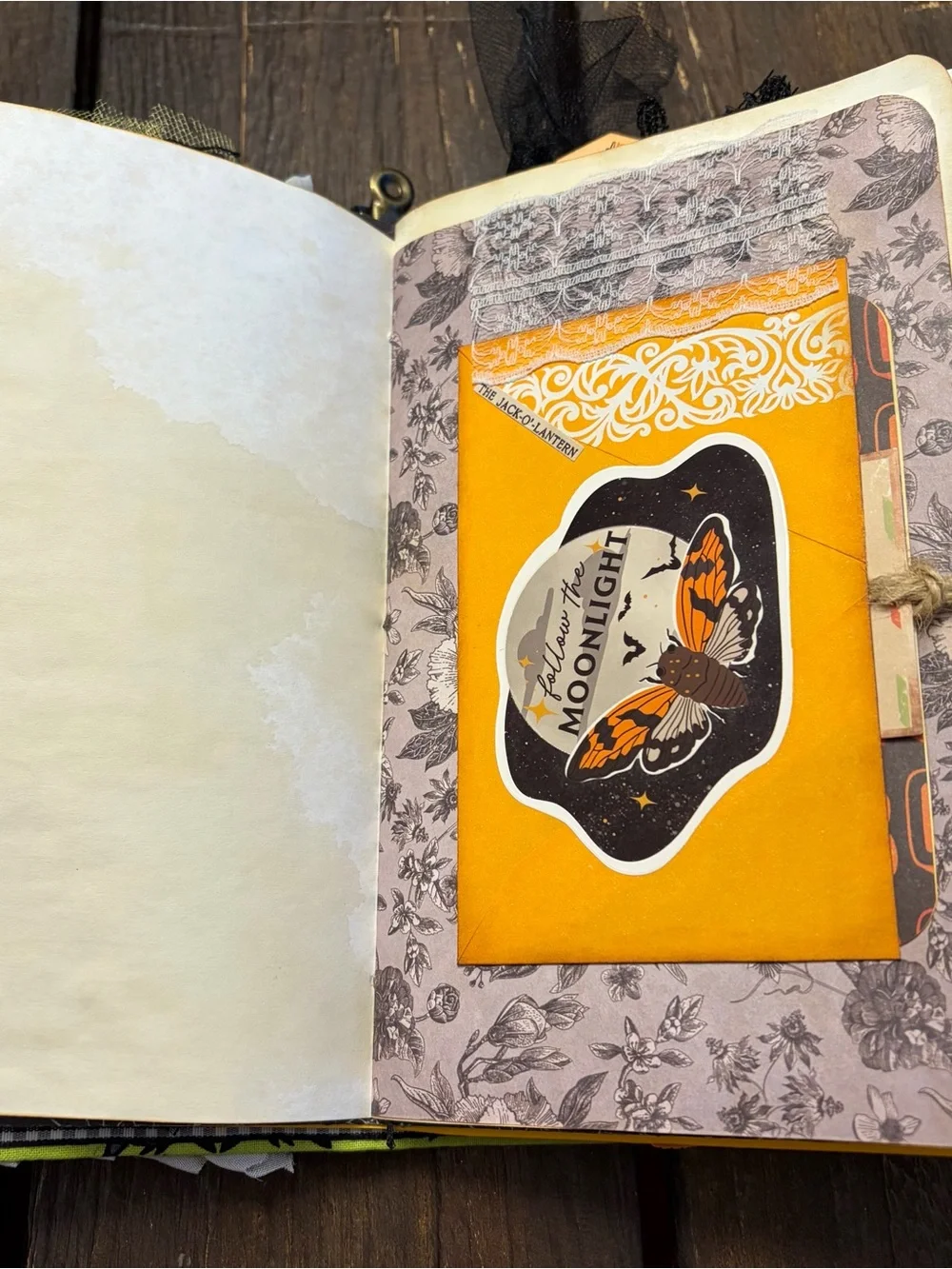 Halloween Junk Journal Black Cats Softcover 3 Signatures Decorated Handmade
